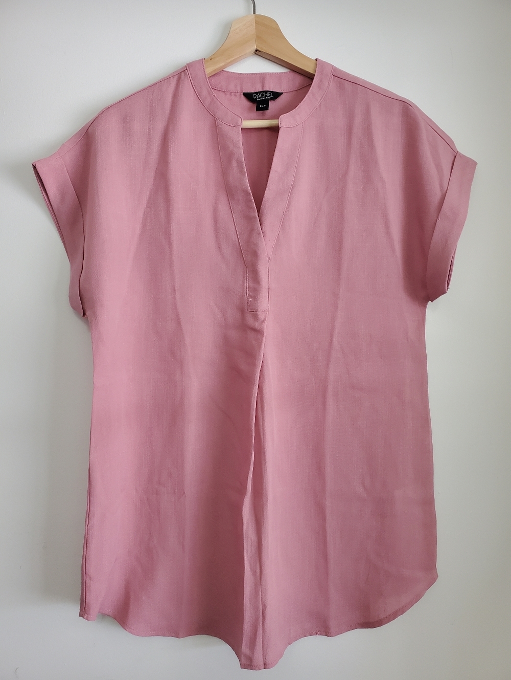 Rachel Roy Small Shirt blush Pink Oversized Flowy Top Boxy Boho Tunic Blouse